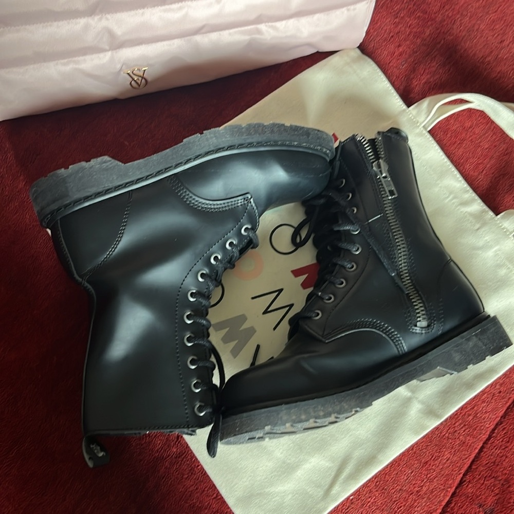 DEMONIA BOLT-200 | BLACK VEGAN LEATHER COMBAT BOOTS - Picture 11 of 12